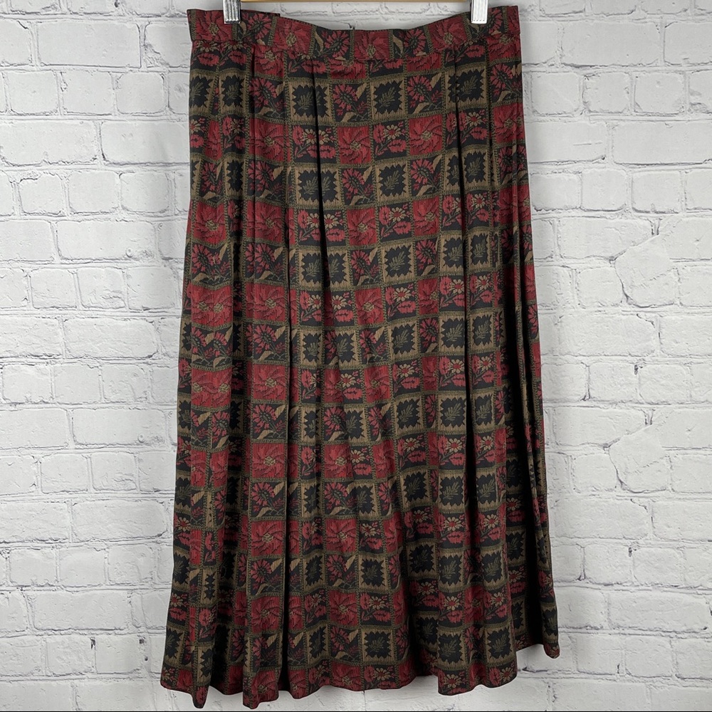 DONCASTER unique vintage boho pleated midi skirt - Picture 8 of 12